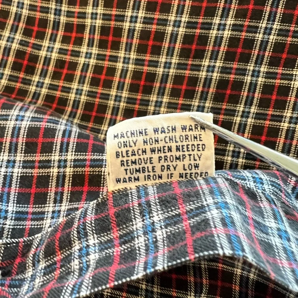 Ralph Lauren Red Blue Black Checkered 100% Cotton Shirt Black Pony Sz Medium - Picture 6 of 12